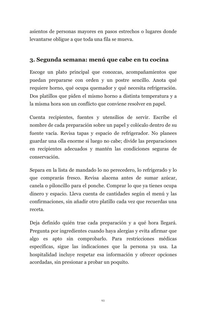 Página del libro: el plan para recibir sin estrés